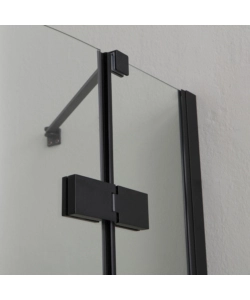 BOX DOCCIA "STELLA" SEMICIRCOLARE ALLUMINIO NERO, 80X80X190 CM